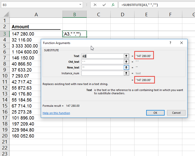 fonction TRIM ne fonctionne pas dans Excel
