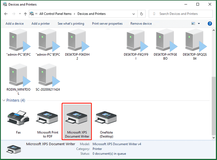 Microsoft XPS Document Writer