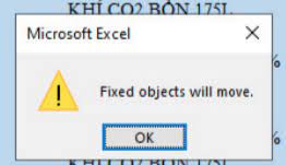 Fixed Objects Will Move Excel Erreur