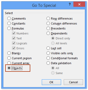Fixed Objects Will Move Excel Erreur