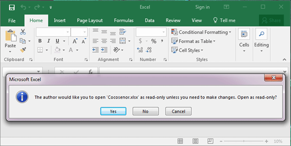Excel ne peut pas accéder à une erreur en lecture seule ou cryptée