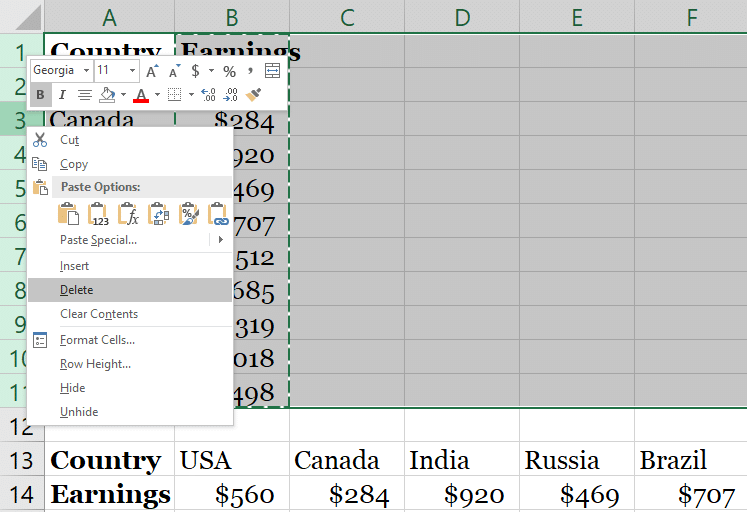 Microsoft Excel Transpose ne fonctionne pas