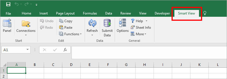 Smart View qui ne s'affiche pas dans Excel