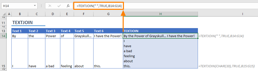 Excel TEXTJOIN ne fonctionne pas