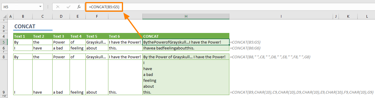 Excel TEXTJOIN ne fonctionne pas
