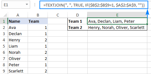 Excel TEXTJOIN ne fonctionne pas