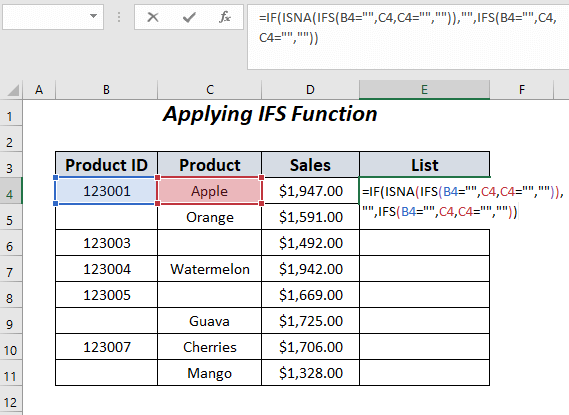 Excel si vide, puis passer à la cellule suivante
