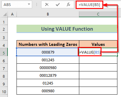 supprimer les zéros non significatifs dans Excel