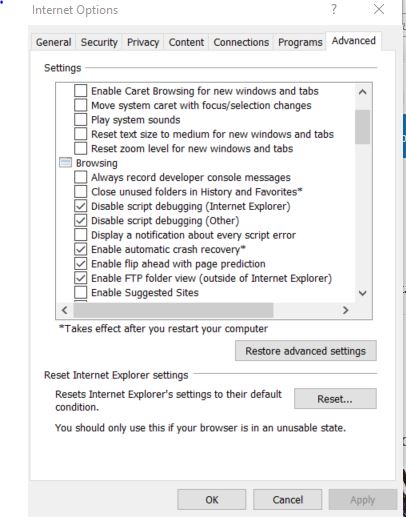 erreur s'est produite dans le script de cette page dans Excel