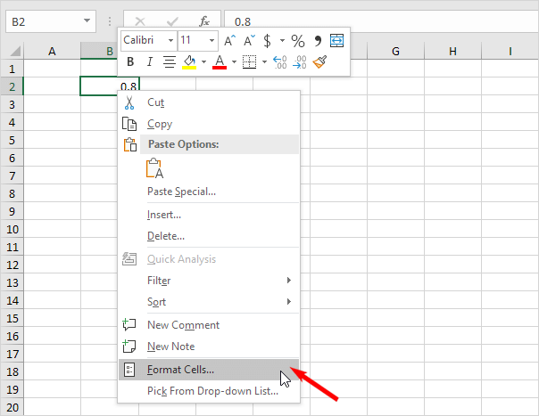 supprimer le triangle vert dans Excel