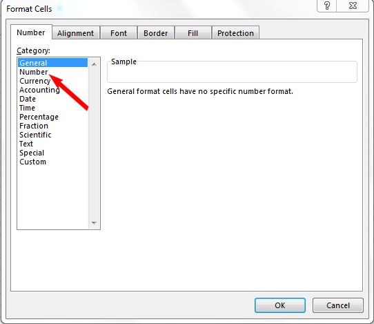 The number in this cell is formatted as text