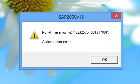 Erreur d'exécution 2146 Automation Error