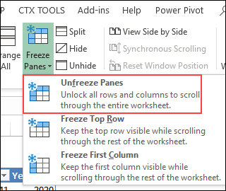 Microsoft Excel lignes ne se Unhide