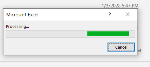 blocage de Microsoft Excel lors de l'enregistrement