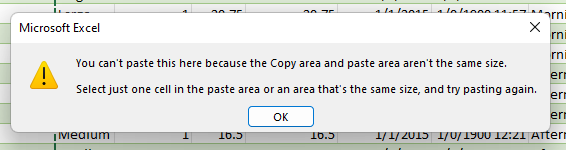 Impossible de coller ceci ici car la zone de copie est trop grande