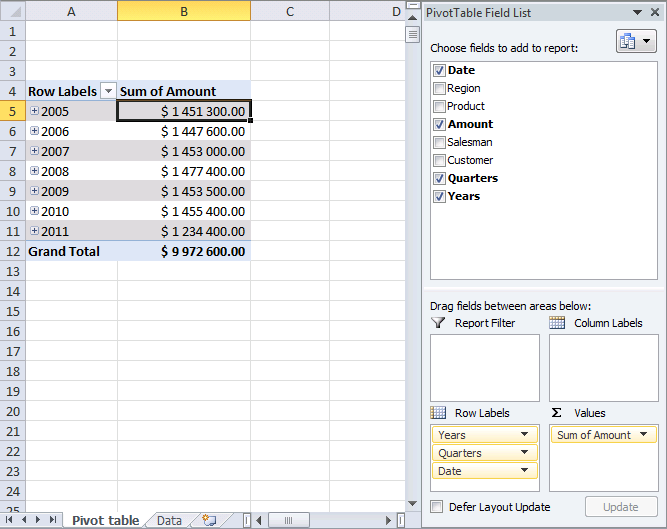 utiliser tableau croisé dynamique 6