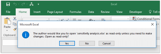 l'erreur de lecture seule Excel.