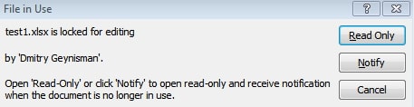 Filename.xls est verrouillé pour l'édition 