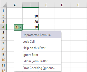 erreur de formule non protégée Excel, 1