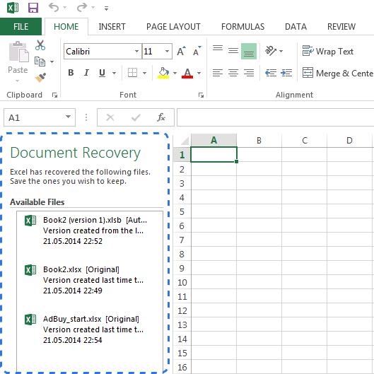 récupérer les données de feuille Excel supprimées 4