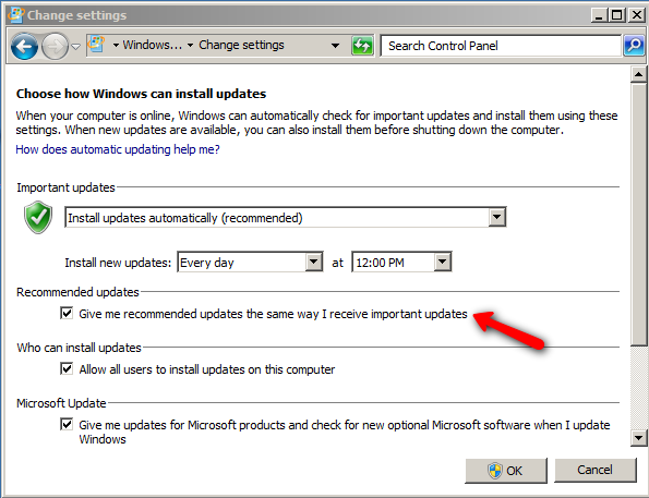 Mettre à jour le système d'exploitation Windows 2
