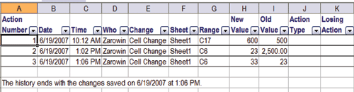Excel Suivi des modifications grisé 10
