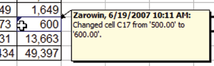 Excel Suivi des modifications grisé 6