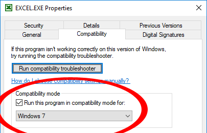 Désactiver le mode de compatibilité 3