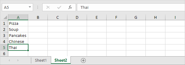 créer une baisse liste dans Excel 12