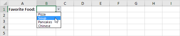 créer une baisse liste dans Excel 28