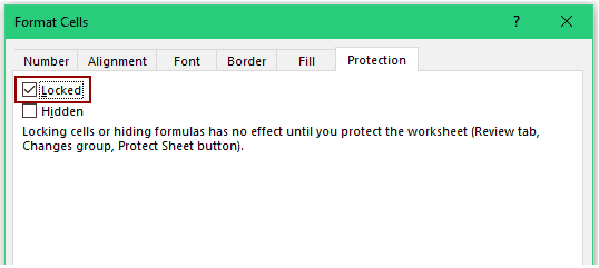verrouiller les cellules dans Excel 6