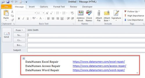 Envoyer la plage de cellules à l'aide du code VBA 3