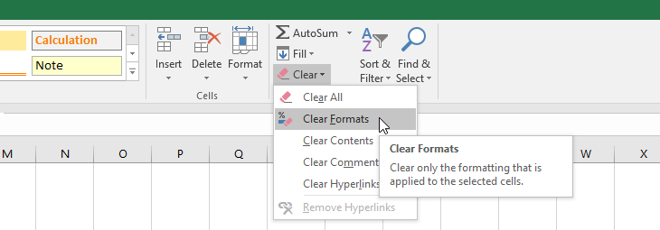Supprimer la mise en Forme dans Excel