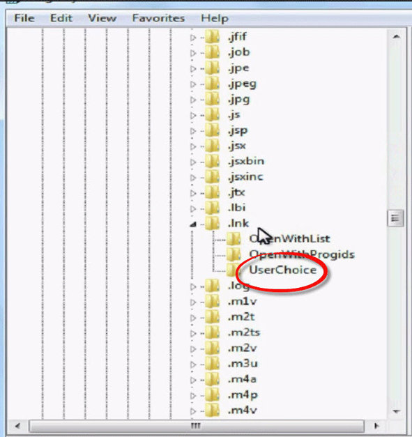 Supprimer le Dossier lnk via l'éditeur de registre 2