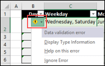 erreur de validation des données Excel 8