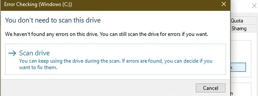 Outil CHKDSK Windows 1