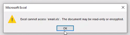 Impossible d'accéder au document en lecture seule <votre nom de fichier