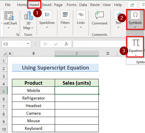 Excel Superscript pas Travaillant