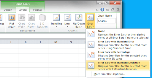 ajouter standard Déviation Barres dans Excel 