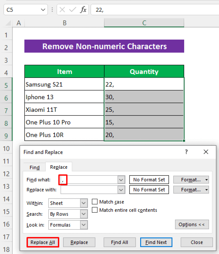 Excel ne reconnaissant pas les nombres dans les cellules