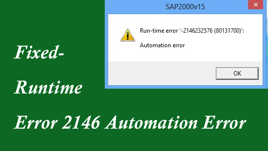 Erreur d'exécution 2146 Automation Error