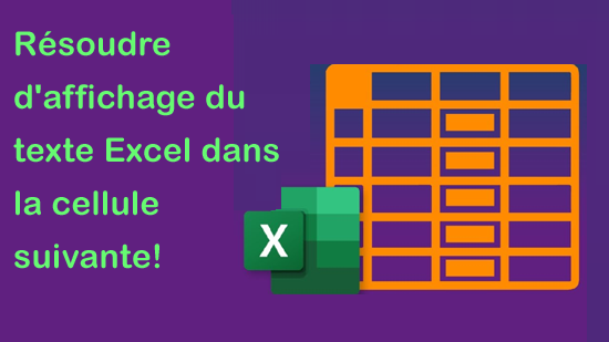 problème d'affichage du texte Excel dans la cellule suivante!
