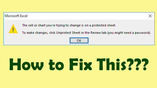 the Cell or Chart You Are Trying to Change