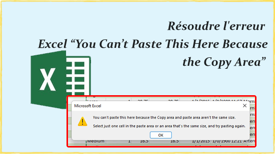 Impossible de coller ceci ici car la zone de copie est trop grande 